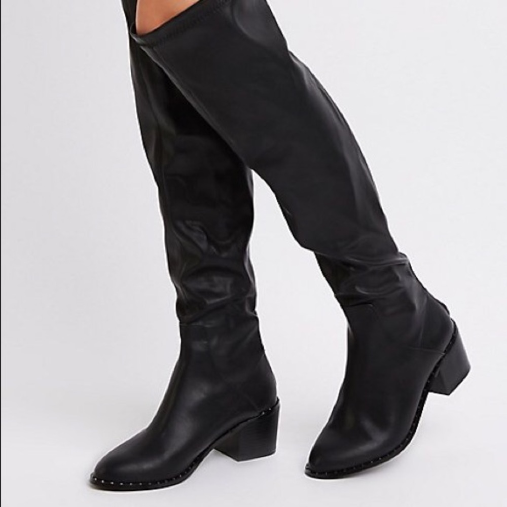 Charlotte Russe Black Romy OTK boots